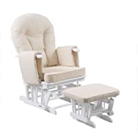 Silla de maternidad Serenity Nursing Glider blanca con reposapiés ... (Blanca)